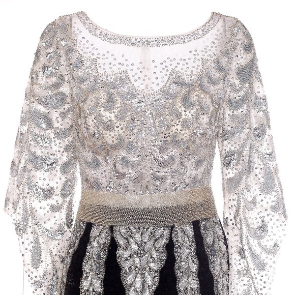 All over sequins Embroidery bodice formal evening prom dress - Picture 6 of 6